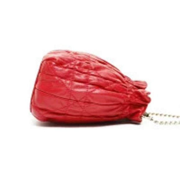 Dior Red Cannage Leather Limited Edition Faux Pearl Chain  Christian Dior Cannage Pearl Shoulder Bag Red